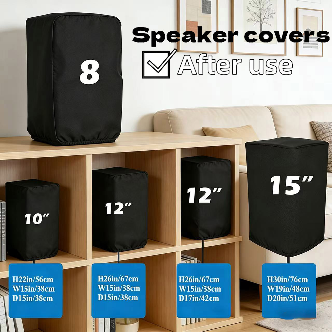 Home Cinema Speakers - Durable Black 210D Oxford Cloth Speaker