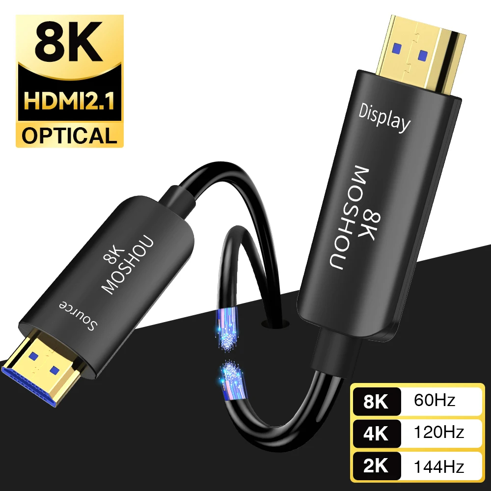 Hdmi Arc Cable - MOSHOU 8K Optical Fiber HDMI 2.1