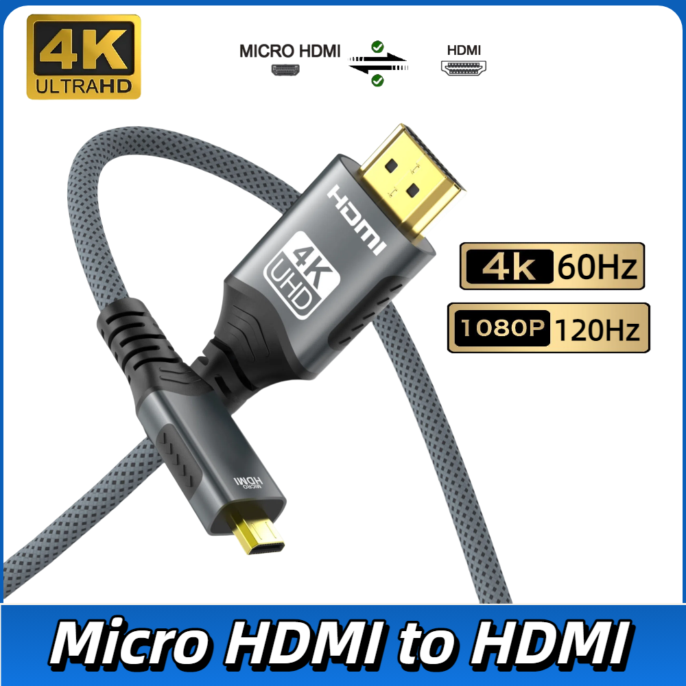 Hdmi Arc Cable - 4K Micro HDMI-Compatible to HDMI 4K@60Hz