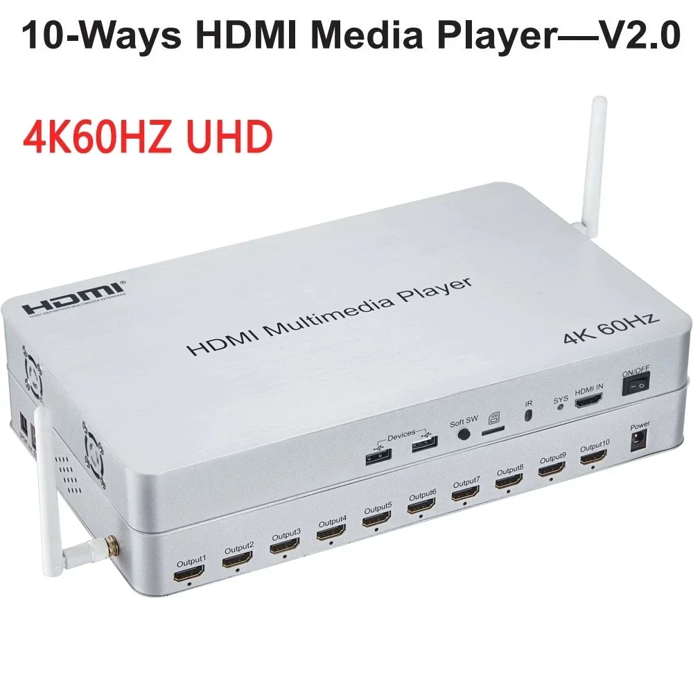 4K 60Hz 10 Channel HDMI Multim - 4K Media Player ulasan dan harga