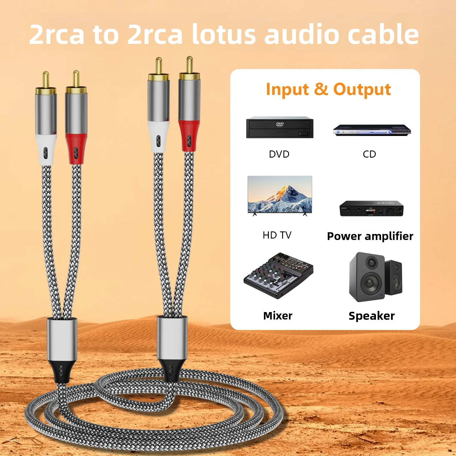 Double RCA Audio Cable, 2 Pair - Home Cinema Subwoofer ulasan dan harga