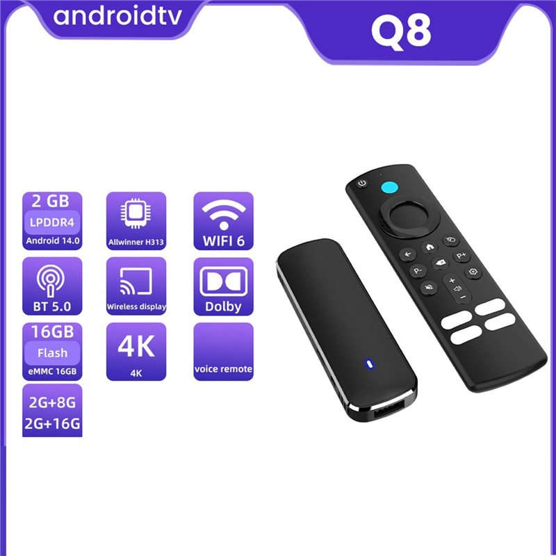 Best-Q8 TV Stick Android 14.0  - 4K Media Player ulasan dan harga
