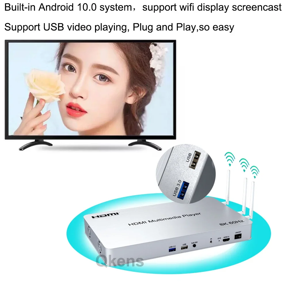 H.265 8K 60Hz 10 Port HDMI Med - 4K Media Player ulasan dan harga