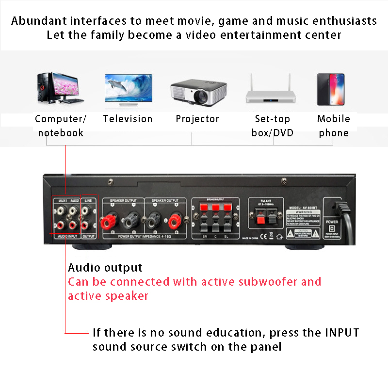 110/220V 2000W Bluetooth Power - Home Cinema Subwoofer ulasan dan harga