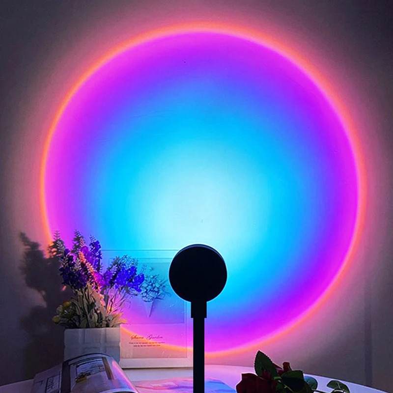 1-4pcs Sunset Lamp LED Rainbow - Home Cinema Led Projector ulasan dan harga