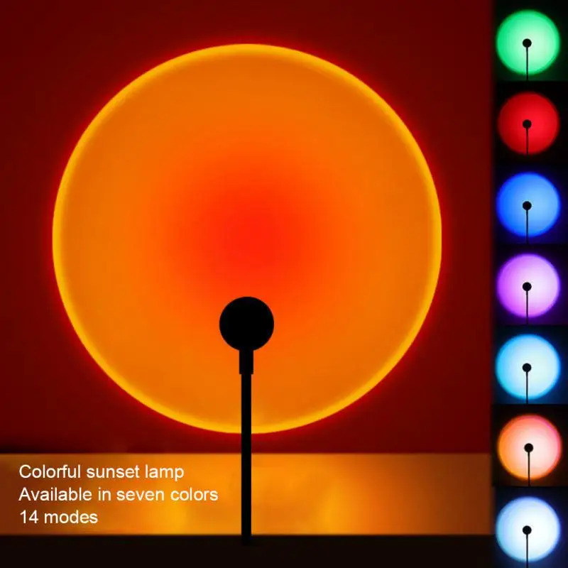 1-4pcs Sunset Lamp LED Rainbow - Home Cinema Led Projector ulasan dan harga
