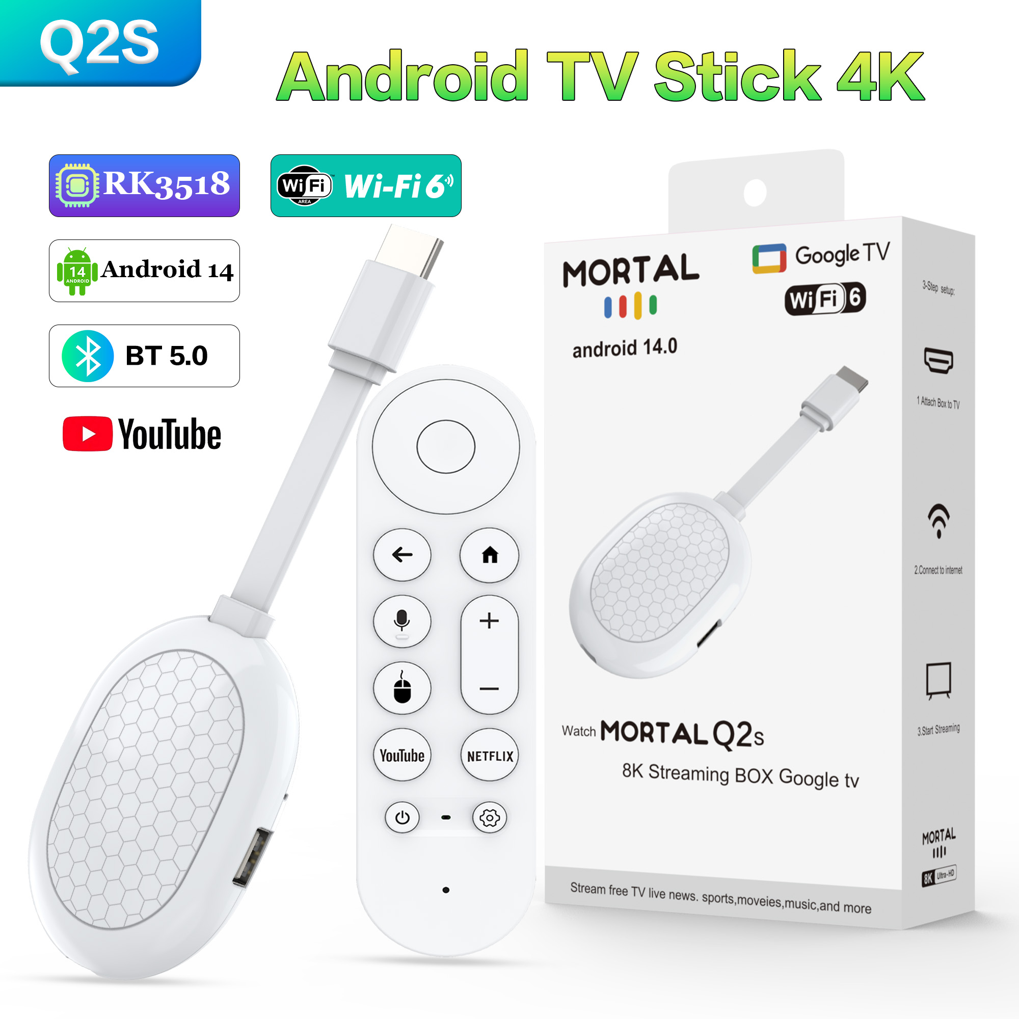 New Smart TV Stick Q2S Android - 4K Media Player ulasan dan harga
