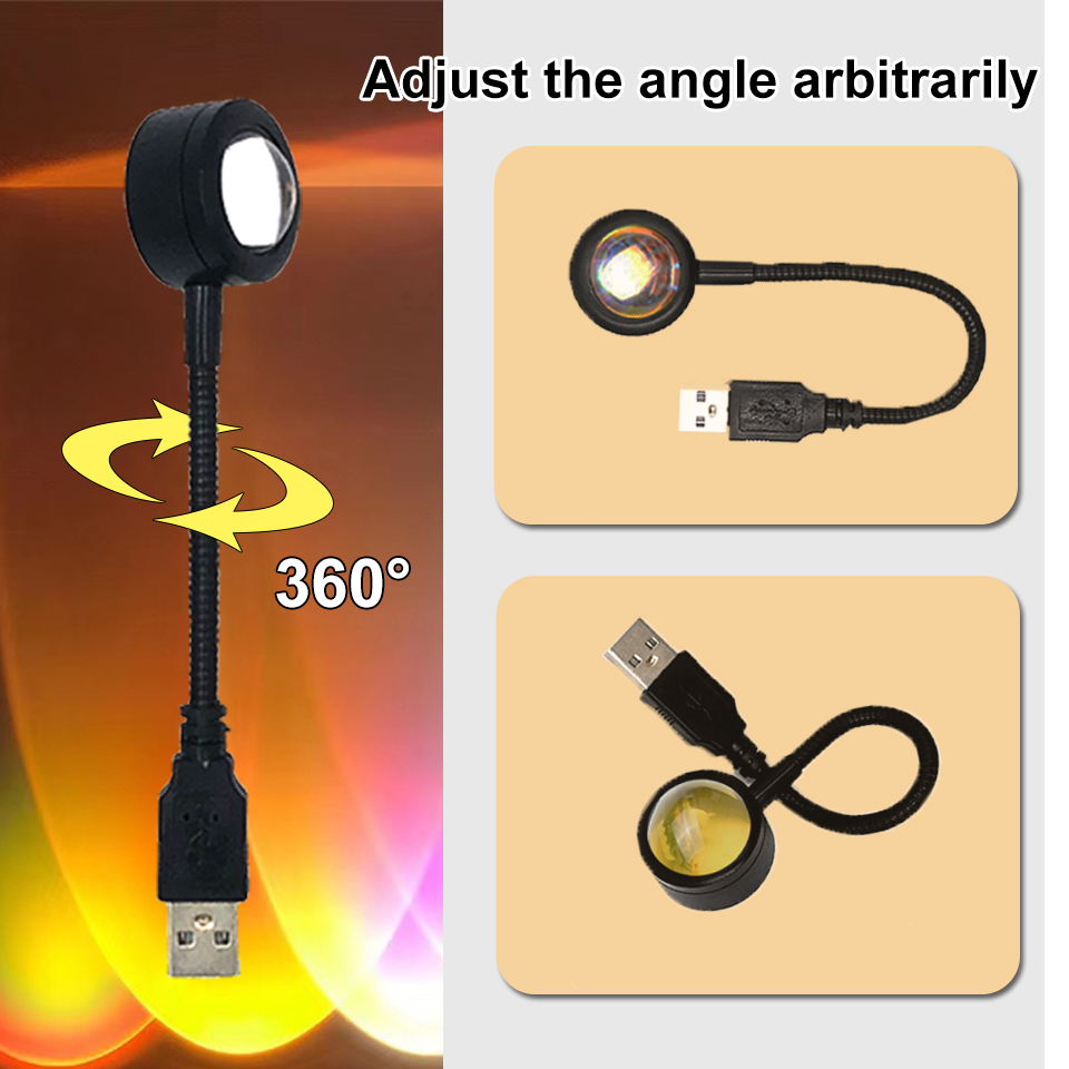 1x USB Sunset Lamp LED Rainbow - Home Cinema Led Projector ulasan dan harga