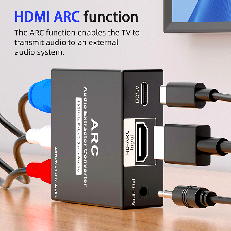 192KHz ARC Audio Extractor DAC - Hdmi Arc Cable ulasan dan harga