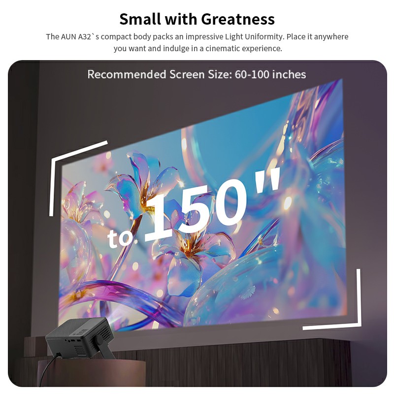 AUN A32 Pro Android 13 Project - Home Cinema Compact ulasan dan harga