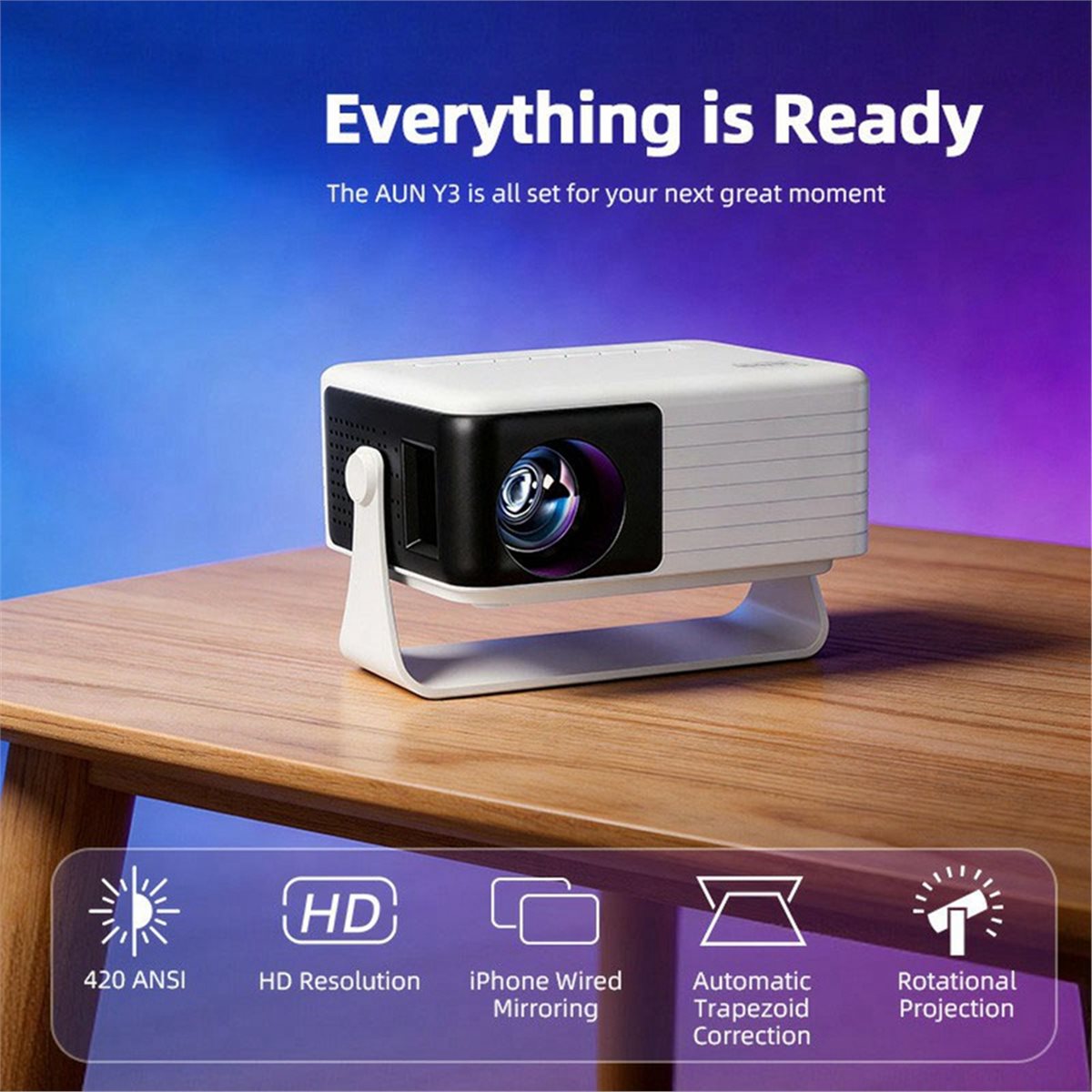 L70A Y3 Mini Projector Portabl - Home Cinema Compact ulasan dan harga