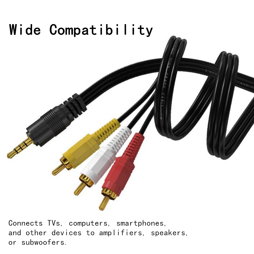 3.5mm to 3 RCA Audio Video Cab - Home Cinema Subwoofer ulasan dan harga