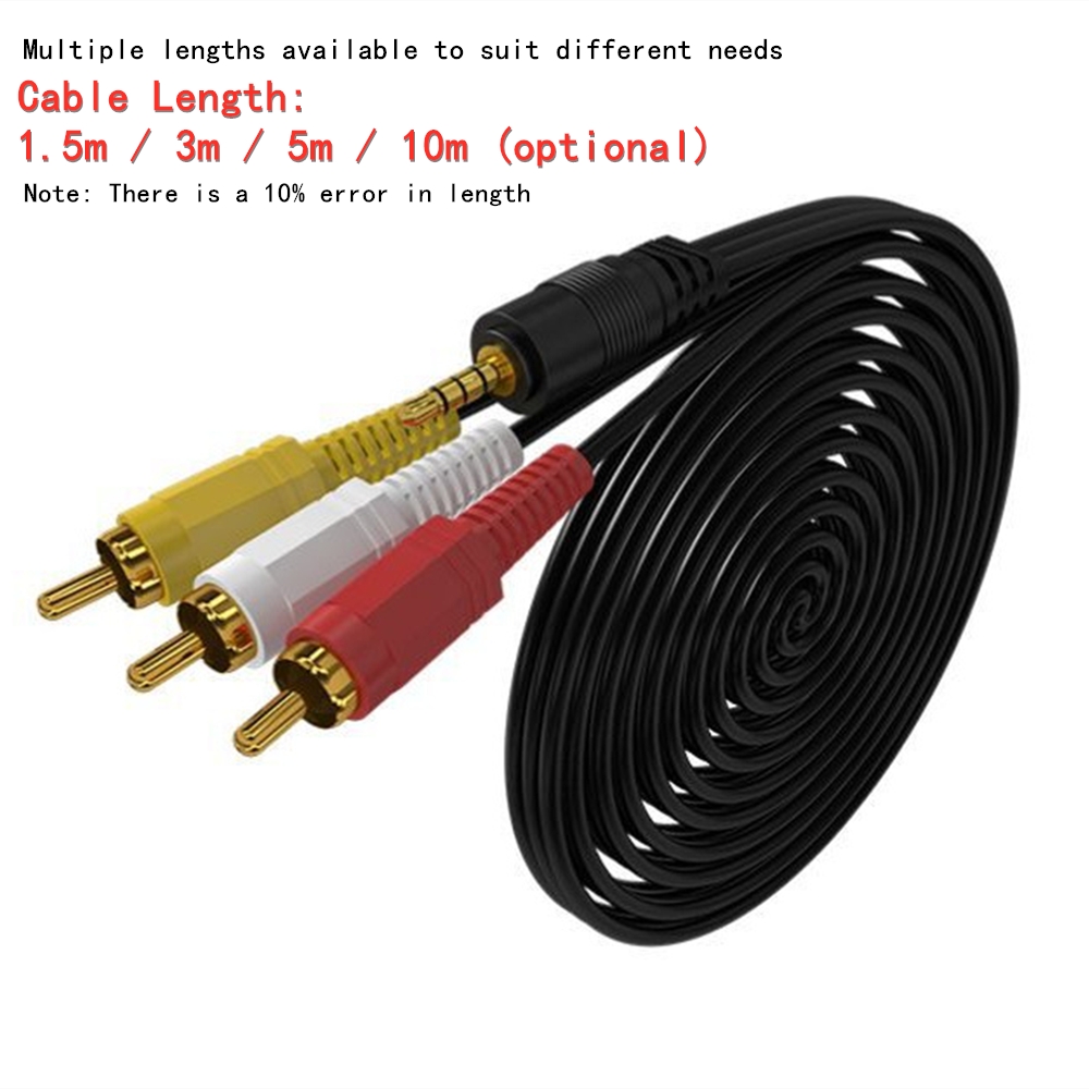 3.5mm to 3 RCA Audio Video Cab - Home Cinema Subwoofer ulasan dan harga