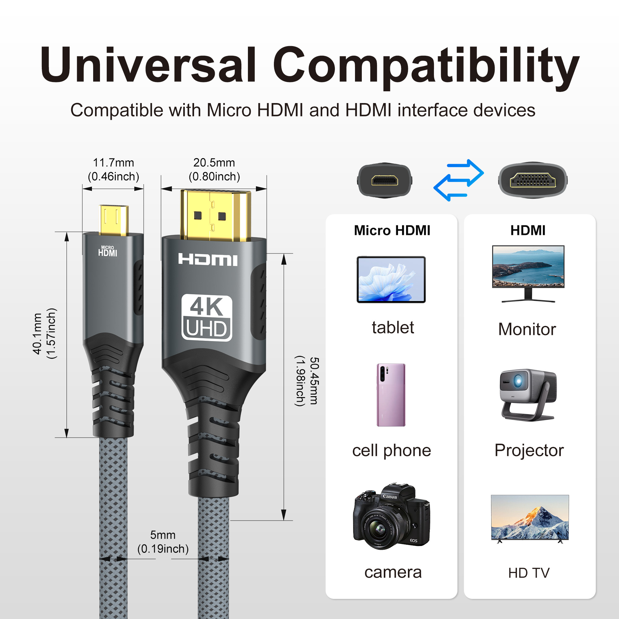 4K Micro HDMI-Compatible to HD - Hdmi Arc Cable ulasan dan harga