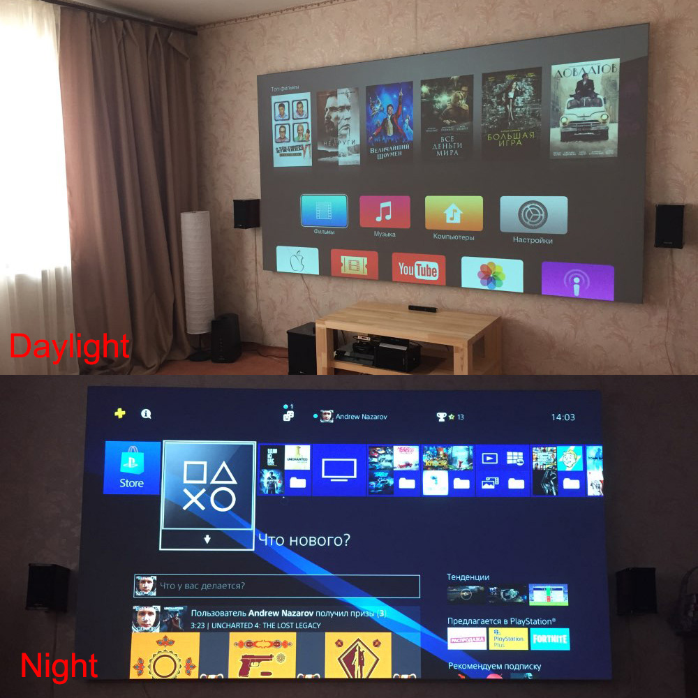 Salange Projector Screen,60 10 - Home Cinema Led Projector ulasan dan harga