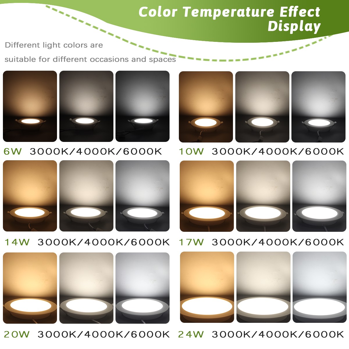 10PCS Led Downlight Three Colo - Home Cinema Led ulasan dan harga